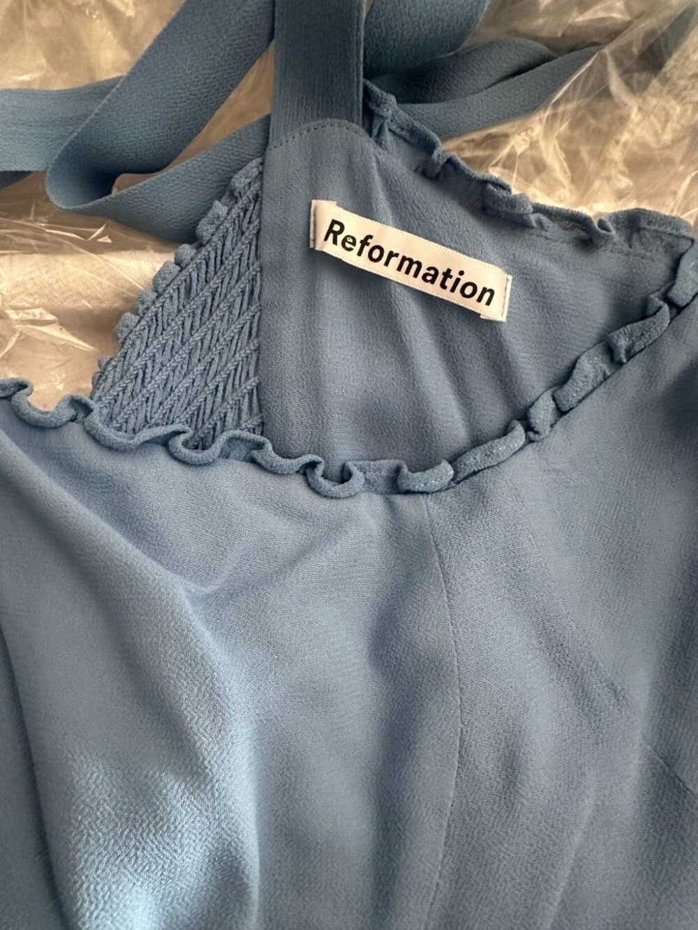 Reformation Nikita Dress Es Azure - Size 20 - Picture 2 of 3